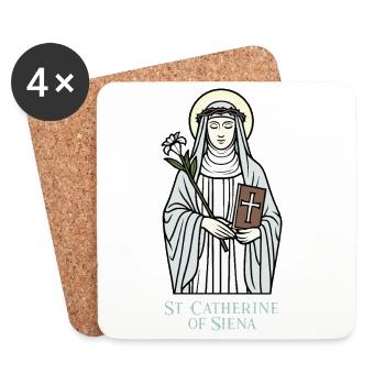 Heilige Katharina von Siena - Untersetzer (4er-Set) - Weiß - Vorne