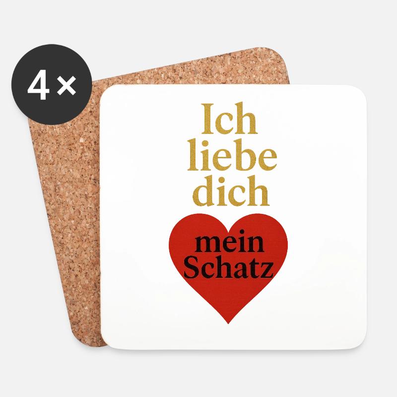 Ich liebe dich - Untersetzer (4er-Set) - Weiß