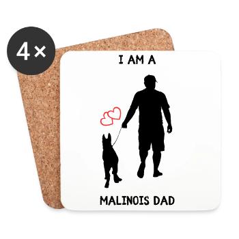 Malinois Dad - Coasters (set of 4) - white - Front