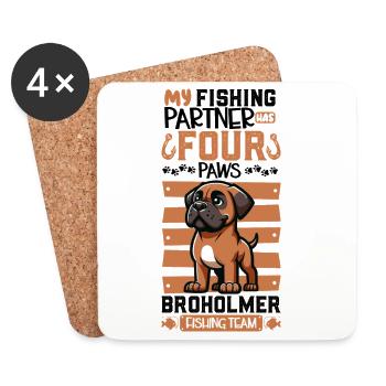 Pêche et Broholmer - Dessous de verre (lot de 4) - blanc - Devant