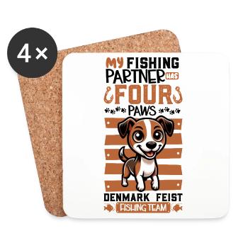Fishing and Denmark Feist - Coasters (set of 4) - white - Front