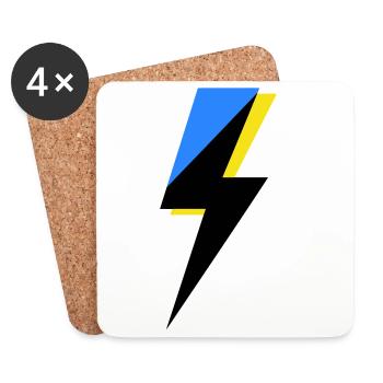 Blue and Yellow Geometry - Coasters (set of 4) - white - Front