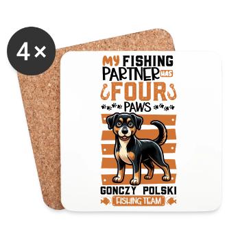 Fishing and Gonczy Polski - Coasters (set of 4) - white - Front
