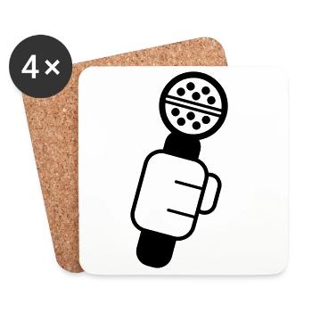 Microphone Check Microphone, Microphone, Mike, MC, Hi - Coasters (set of 4) - white - Front