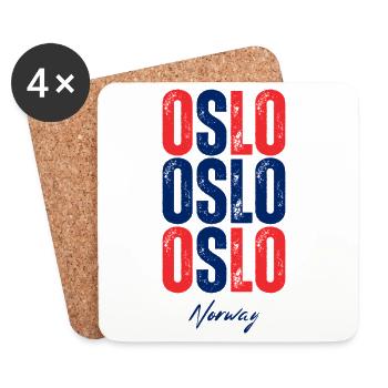 Oslo Norvège, souvenir d’Oslo - Dessous de verre (lot de 4) - blanc - Devant