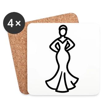 flamenco - Dessous de verre (lot de 4) - blanc - Devant