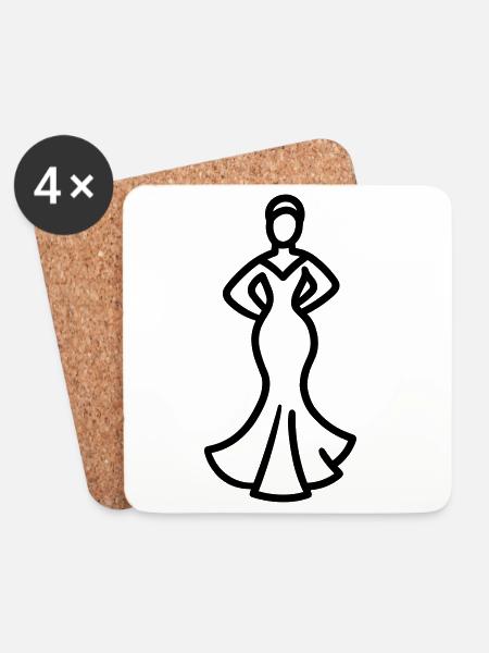 Flamenco - Untersetzer (4er-Set) - Weiß