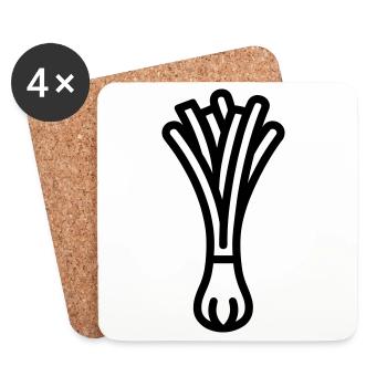 leek - Coasters (set of 4) - white - Front