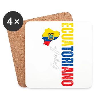 Ecuadorianischer Stolz, vertikales Design - Untersetzer (4er-Set) - Weiß - Vorne