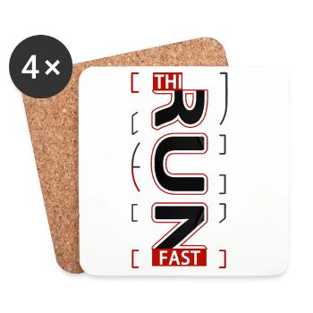 THINK FAST Running sport experience V1 - Coasters (set of 4) - white - Front