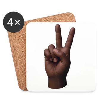 PEACE HAND #3 – Frieden & Liebe - Untersetzer (4er-Set) - Weiß - Vorne