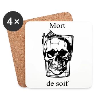 Schädel – Tod des Durstes - Untersetzer (4er-Set) - Weiß - Vorne