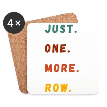 Just One More Row – Colorful Block Font - Coasters (set of 4) - white - Front