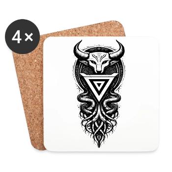 Symbole sacré du dieu slave Veles - Dessous de verre (lot de 4) - blanc - Devant