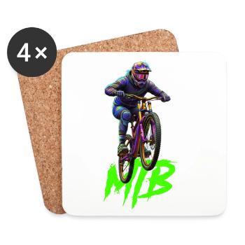 Vélo VTT - Dessous de verre (lot de 4) - blanc - Devant