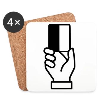 Vecteur d’expulsion de cartes arbitres - Dessous de verre (lot de 4) - blanc - Devant