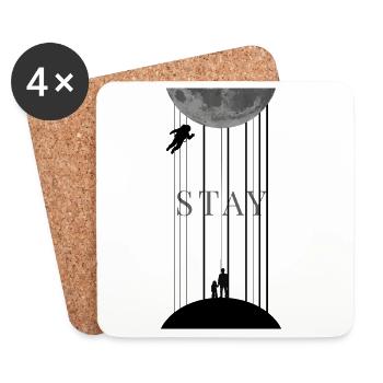 Space Interstellar with Morse Code Stay - Coasters (set of 4) - white - Front