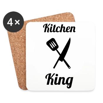 Kitchen King: The King of the Pro Stove - Coasters (set of 4) - white - Front