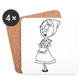 SERBSKA LENKA - contour - - Coasters (set of 4) - white - Front