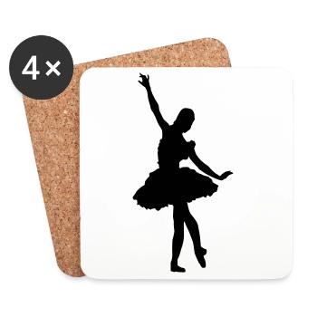 Ballerina Tanzen - Untersetzer (4er-Set) - Weiß - Vorne
