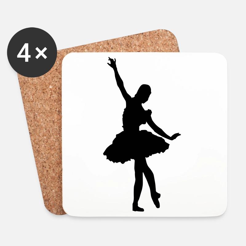 Ballerina Tanzen - Untersetzer (4er-Set) - Weiß