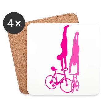 Cyclisme artistique, cyclisme artistique, vélo en salle - Dessous de verre (lot de 4) - blanc - Devant