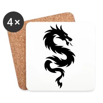 Chinese Dragon Icon - Coasters (set of 4) - white - Front
