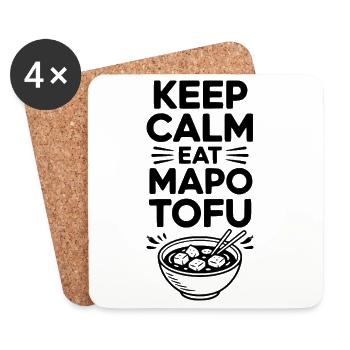 Bleib ruhig Iss Mapo Tofu - Untersetzer (4er-Set) - Weiß - Vorne