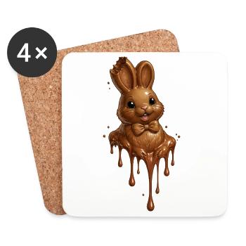 Melting chocolate bunny - Coasters (set of 4) - white - Front