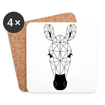 Zebra Polygon - Coasters (set of 4) - white - Front