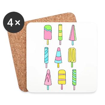 Colorful popsicles - Coasters (set of 4) - white - Front