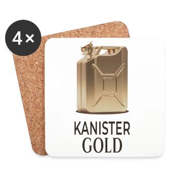 Kanister Gold Benzin Humor Statement - Untersetzer (4er-Set) - Weiß - Vorne