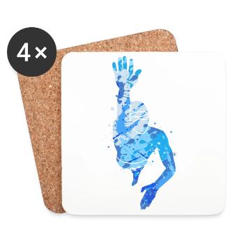 Natation Natation Colorée Nageurs Garçons Garçons - Dessous de verre (lot de 4) - blanc - Devant