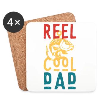 Reel Cool Dad Fishing – Funny Dad Gift - Untersetzer (4er-Set) - Weiß - Vorne