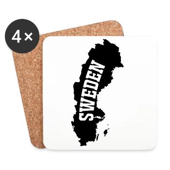 Suède- - Dessous de verre (lot de 4) - blanc - Devant