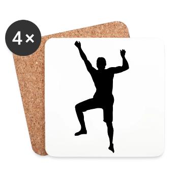 Grimper Power Man – Défi Bloc - Dessous de verre (lot de 4) - blanc - Devant