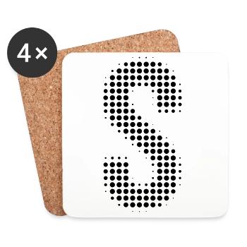 Buchstabe S – Punktmuster Initial Design - Untersetzer (4er-Set) - Weiß - Vorne