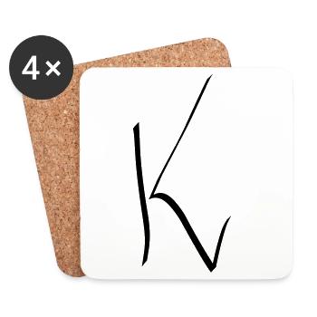 Letter K - Coasters (set of 4) - white - Front