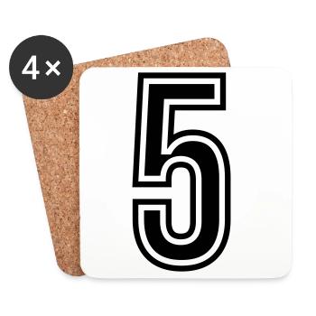 5 Number Symbol - Coasters (set of 4) - white - Front