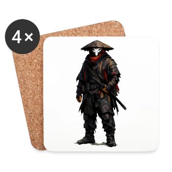 Docteur de la Peste Ninja Noir - Dessous de verre (lot de 4) - blanc - Devant