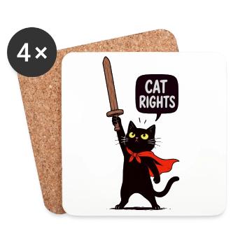 Gato Guerrero für Katzenrechte - Untersetzer (4er-Set) - Weiß - Vorne