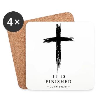 Es ist vollendet Kreuz - Untersetzer (4er-Set) - Weiß - Vorne