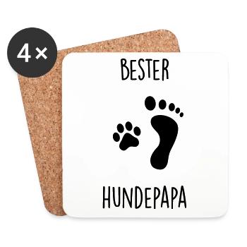 Bester Hundepapa - Untersetzer (4er-Set) - Weiß - Vorne