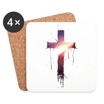Bloody cross with sun - Untersetzer (4er-Set) - Weiß - Vorne