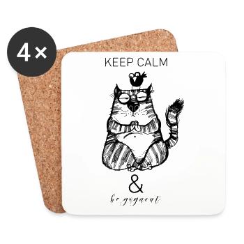 être yogacat - Dessous de verre (lot de 4) - blanc - Devant