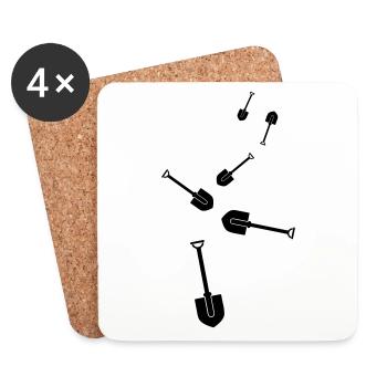 Shovel icon silhouette - Coasters (set of 4) - white - Front