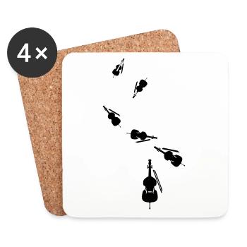 Icône de violon - Dessous de verre (lot de 4) - blanc - Devant