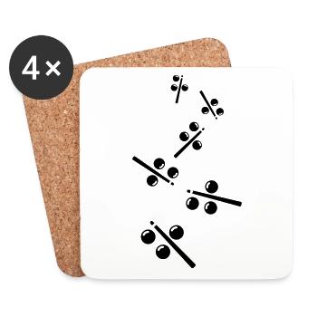 Billard symbol icon - Untersetzer (4er-Set) - Weiß - Vorne