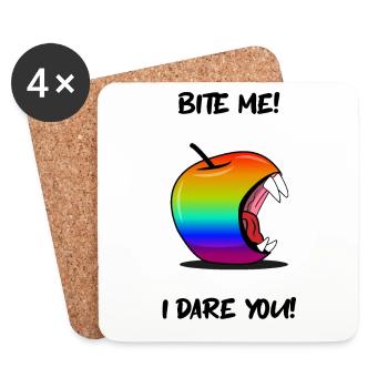 Gay Pride Pomme ME - Dessous de verre (lot de 4) - blanc - Devant