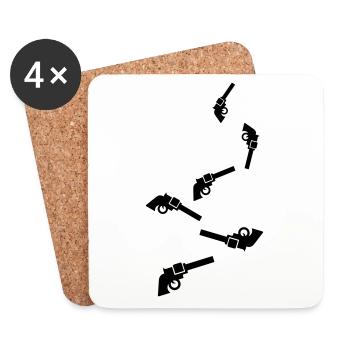 Weapon Symbol Pistol - Coasters (set of 4) - white - Front